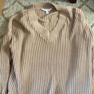 Tan v neck sweater Nwt
